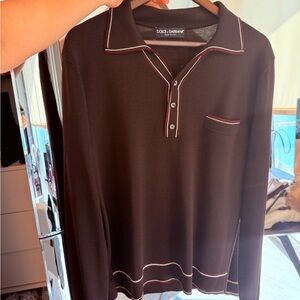 Dolce & Gabbana Black Polo with White Trim